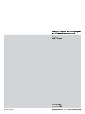 cover image of Versuche über die Rotationsfähigkeit von Kalksandsteinmauerwerk